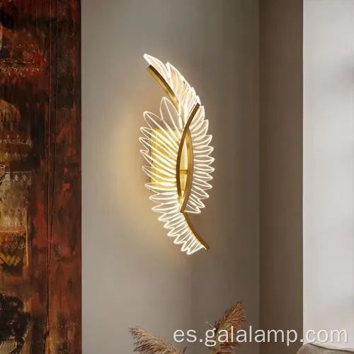 Lámpara de pared de pluma acrílica elegante